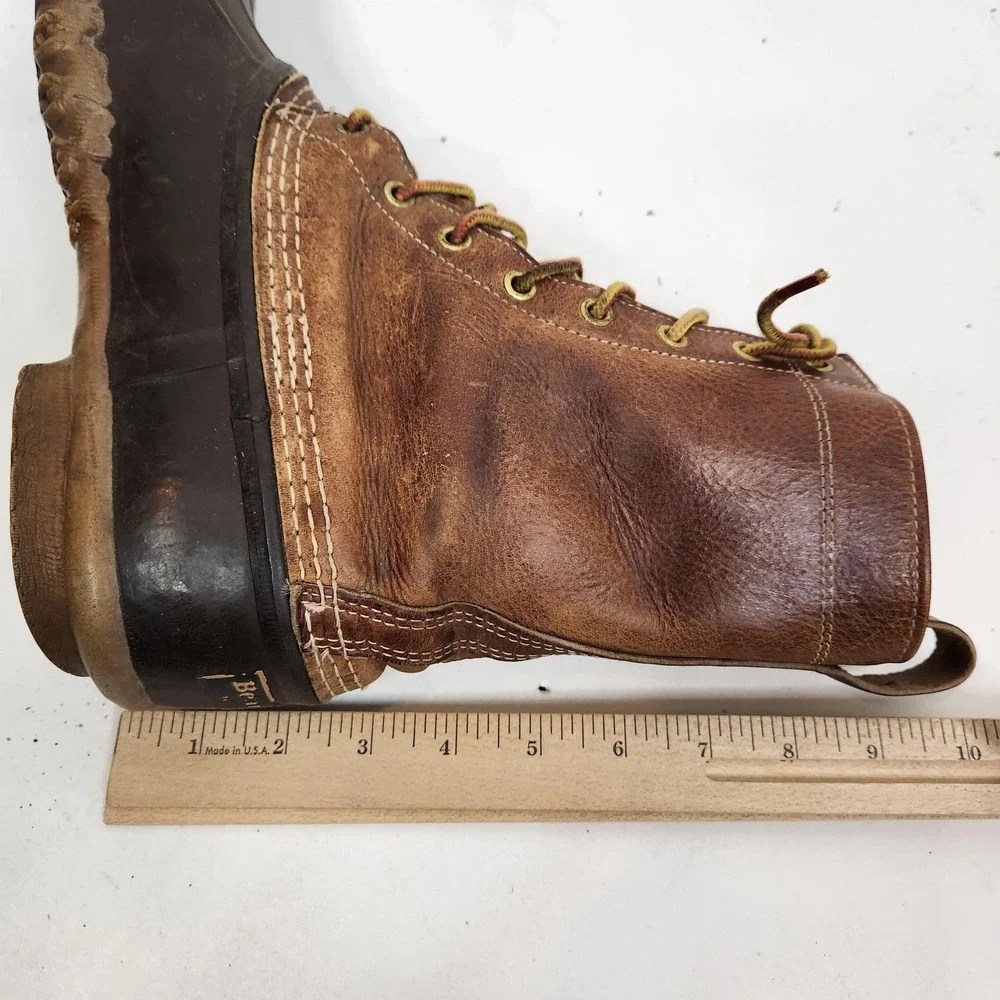L.L. Bean Bean Boots Mens 9 Brown Leather Lace Up Waterproof Snow Winter